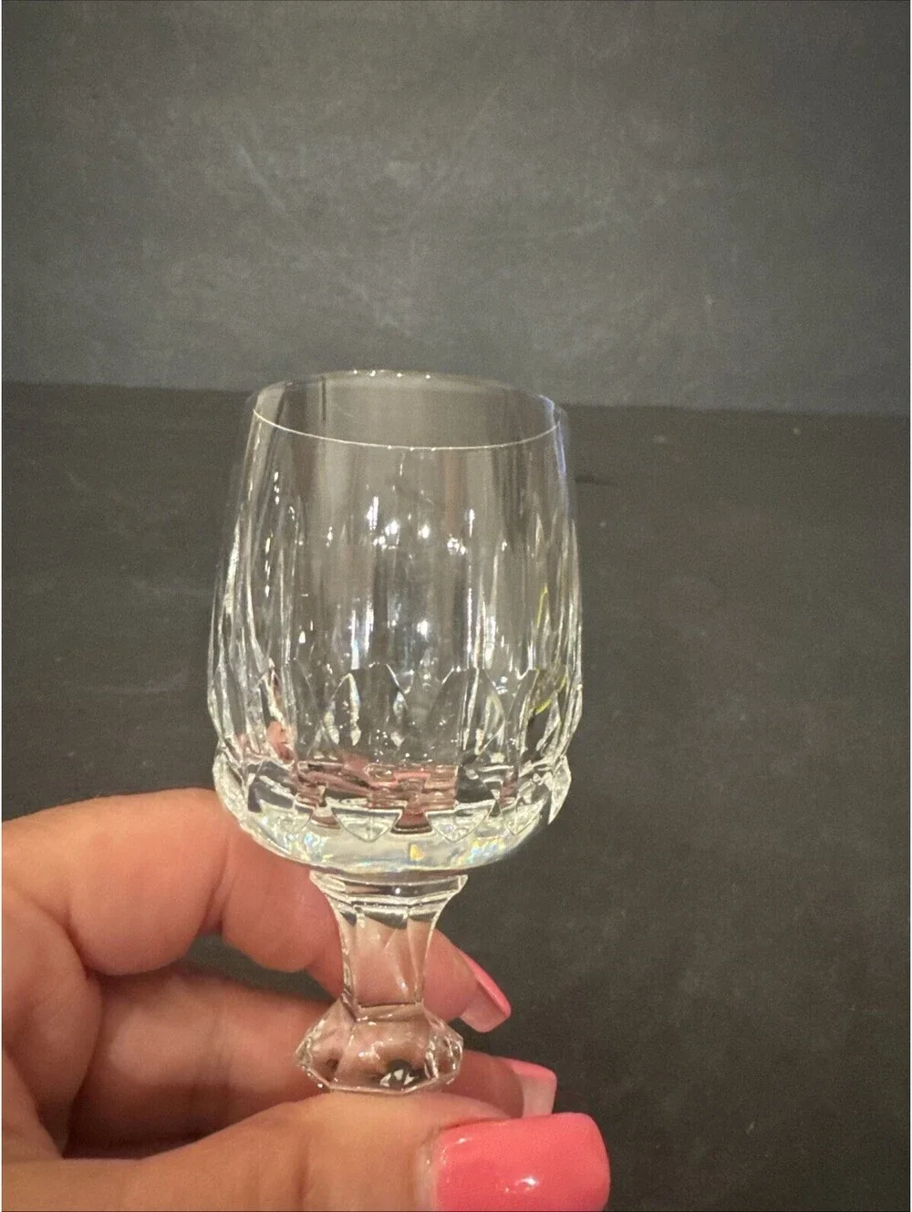 Cristallerie Zwiesel Etched Clear Crystal Round Cordial Shot Glass 4 5/8” H